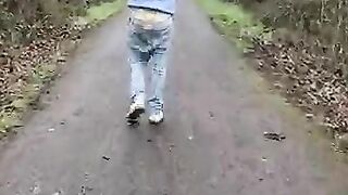 Diaper Boy Exploring The Woods