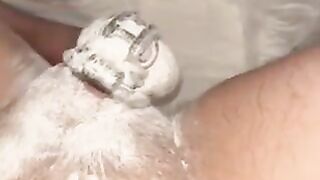 Diaper boy cums hands free in cage