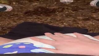 Diaper boy goes on walk and ends up cumming outside