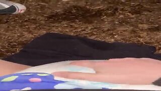 Diaper boy goes on walk and ends up cumming outside