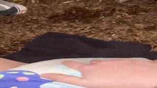 Diaper boy goes on walk and ends up cumming outside