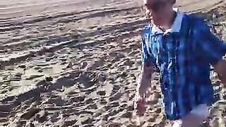 Wet diaper boys at the beach
