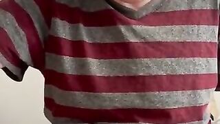 Diaper boy showing off his super wet padding