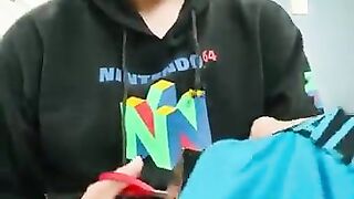 Diaper boy shreds his big boy undies