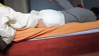 Sweet boy wakes up in soaked diaper
