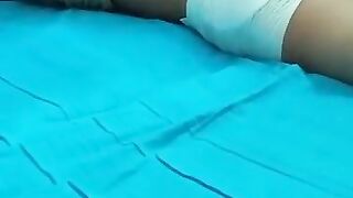 Disabled boy checking his diaper