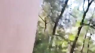 ABDL boy walking outdoors in messy diaper..