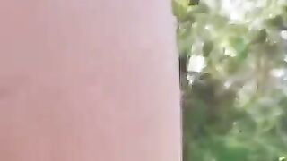 ABDL boy walking outdoors in messy diaper..