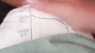 abdl boy rubbing his soggy diaper