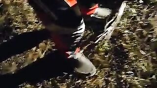 Pissing in biker boys diaper
