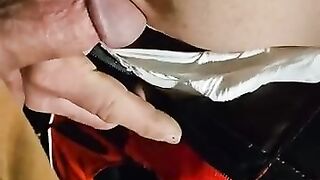 Pissing in biker boys diaper
