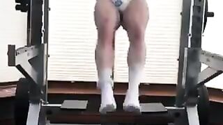 Hot diapered muscle boy at the gym.
