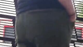 Boy wearing Diaper outside
