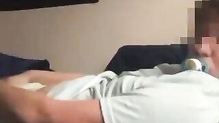 College boy loves his wet diapers