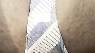 Boy poops diaper sitting down