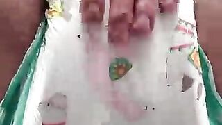 Boy makes big mess in diaper