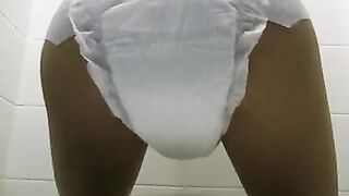 Boy Messes and Wets his Diaper