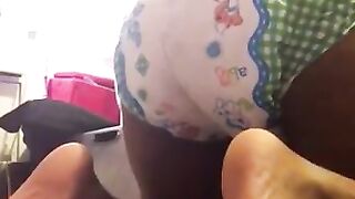 Baby boy diaper mess