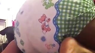 Baby boy diaper mess