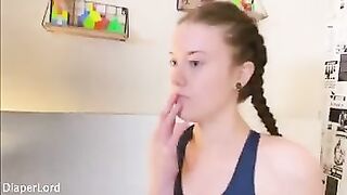 Stepbrother Piss in her Diaper