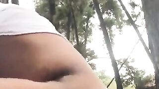 Latino bottom rides uncut dick in the woods