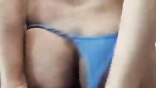 Gooner Latino faggot ass to mouth with a dildo