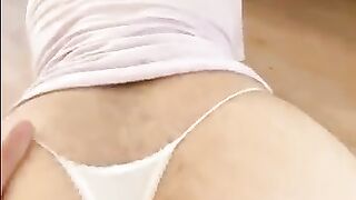 Pt.2 Latino fat ass fucked in thong.