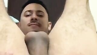 Latino faggot shows off his ass hole