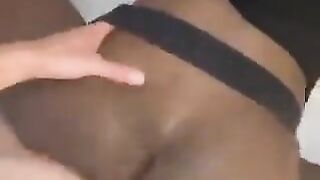 Latino nuts in fat black ass