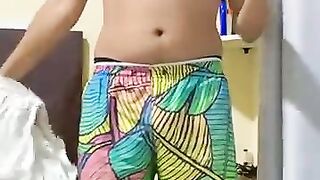 horny latino faggot strips down, spreads his ass 3434