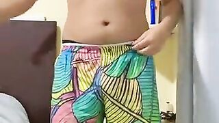 horny latino faggot strips down, spreads his ass 3434