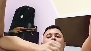 horny latino faggot spreads legs,shows off his ass hole