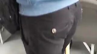 Culito latino en el bus. Ass young bus