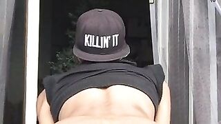 a young Latino boy shows her beautiful ass on camera