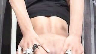 a young Latino boy shows her beautiful ass on camera