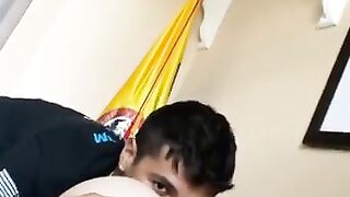 DL str8 Latino eats perfect white bubble ass