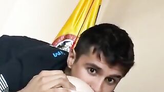 DL str8 Latino eats perfect white bubble ass