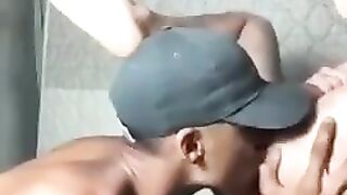Latino man eating ass