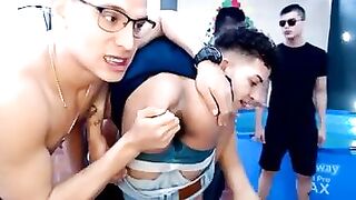Latino Friends Playing with Ass