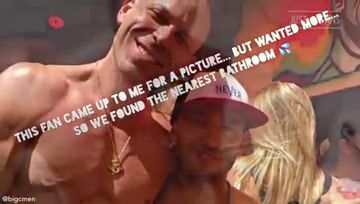 Latinos fucking bare in the club restroom- ass to mouth