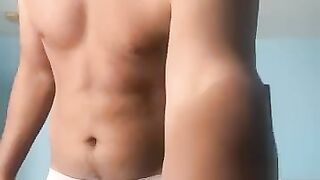 Latino fag shows off ass in underwear