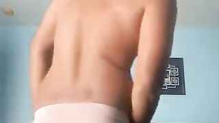 Latino fag shows off ass in underwear