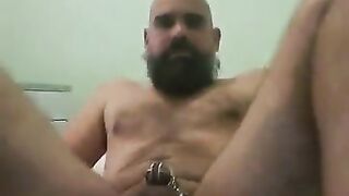 Latino daddy faggot drips cum out of his ass