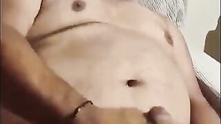 big-bellied latino dude fucks chubby fag up the ass