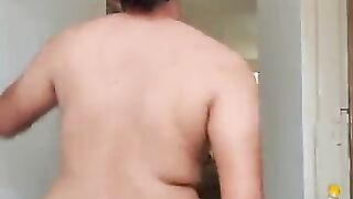 Gooner Latino faggot strips down and shakes his ass
