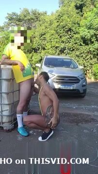 fag takes big young latino cock up the ass outdoors