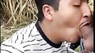 fag fucked up the ass by sexy latino dude in a park