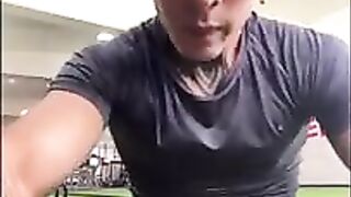Flashing ass and dick at the gym