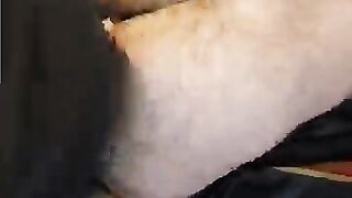 Hairy fat ass pounded with strapon
