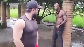 slutty latino bottom gets some massive black cock